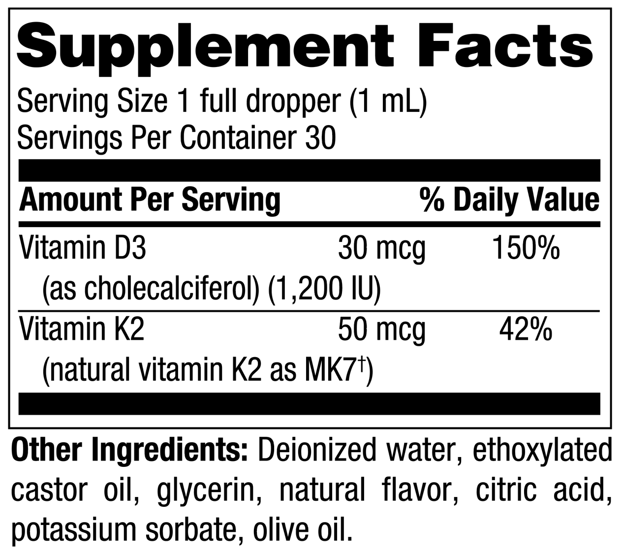 D3 & K2 Micellized Liquid