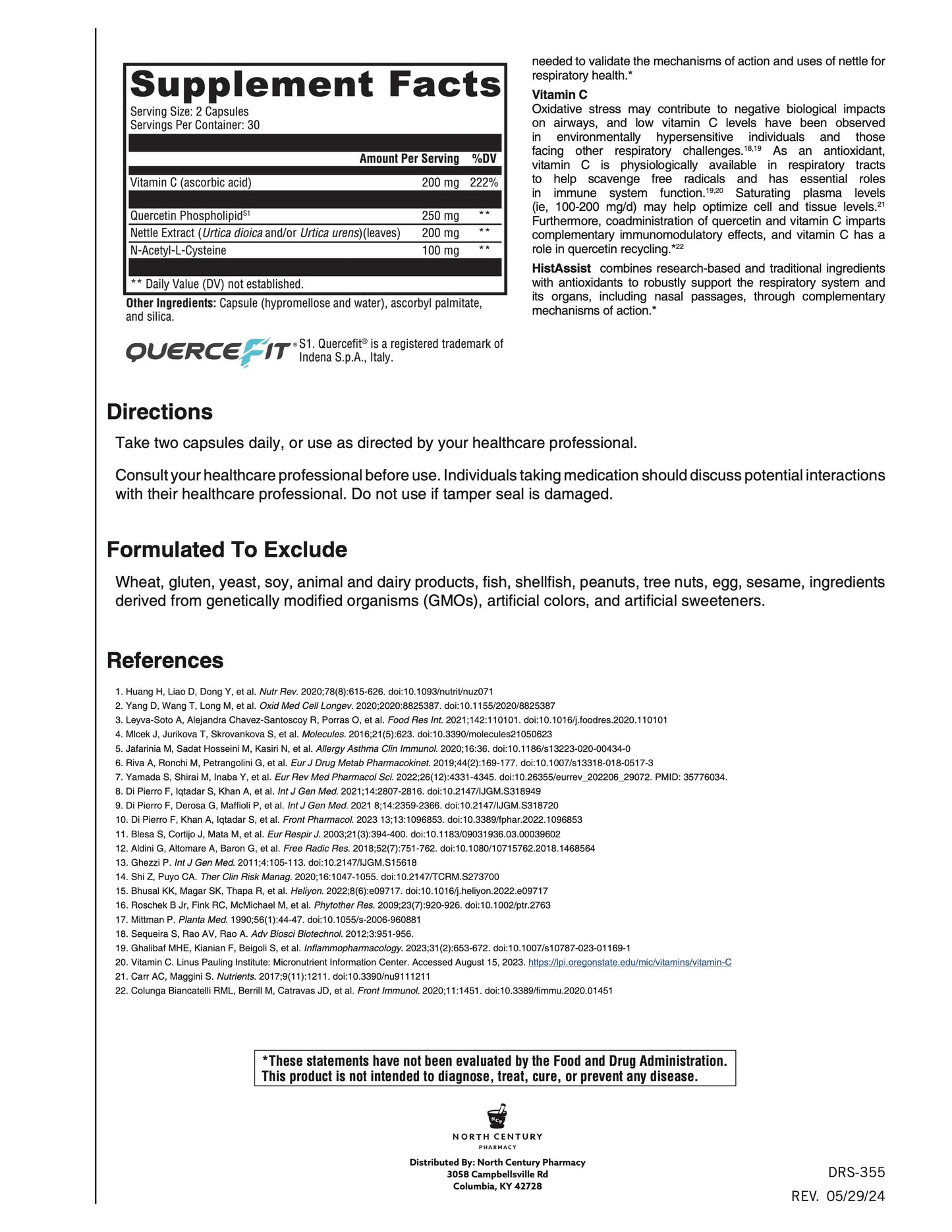 HIST ASSIST (New Formulation!) for NCPak #60