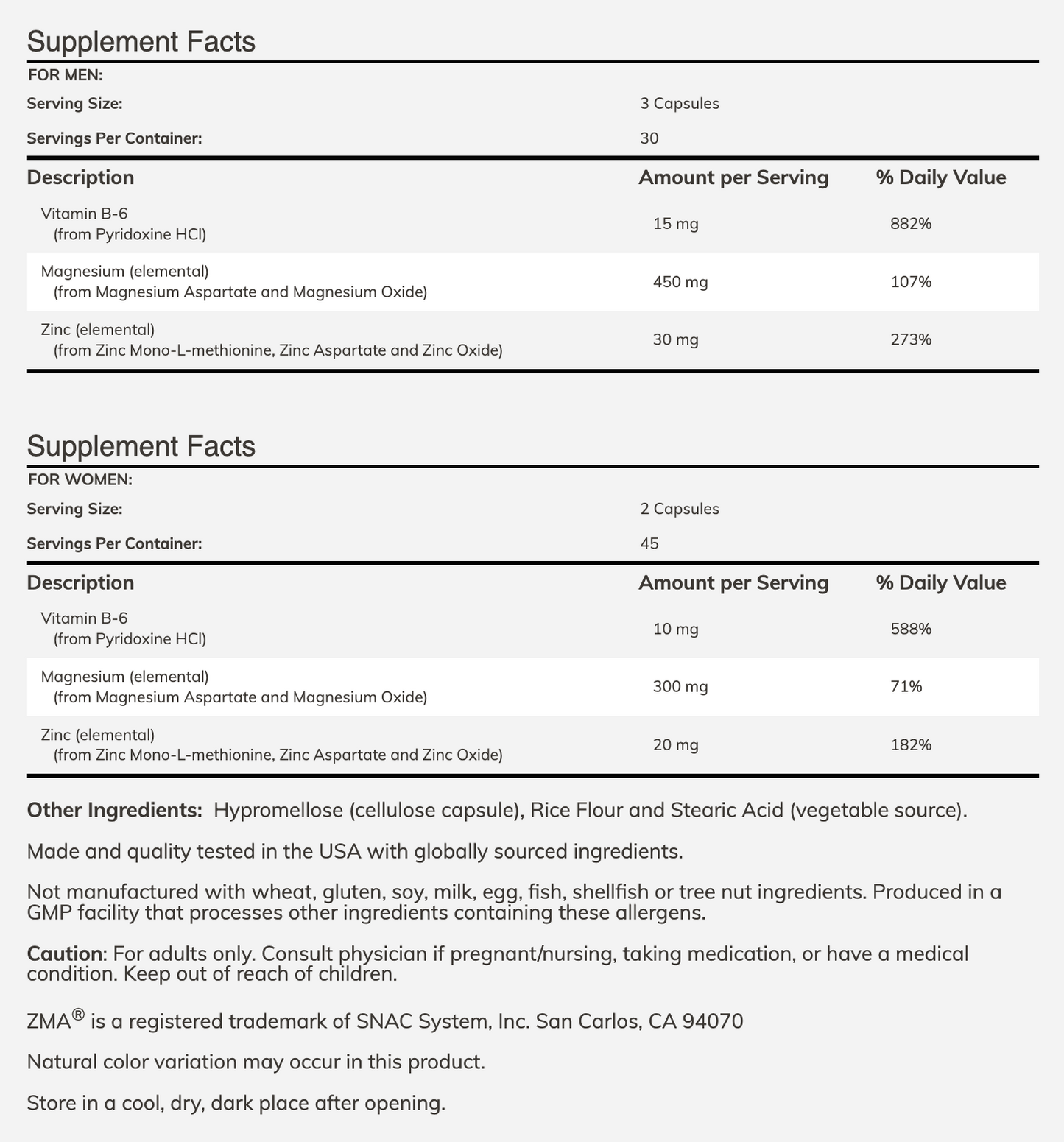 ZMA for Women's NCPak #60