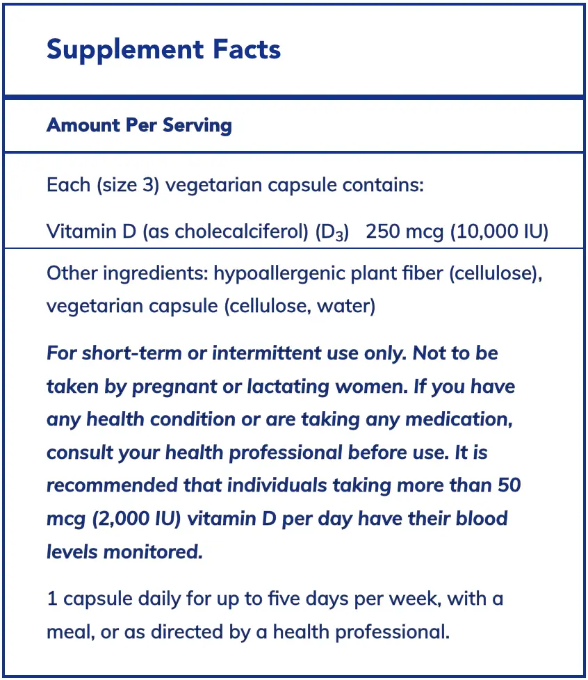Vitamin D3 250mcg (10,000IU)