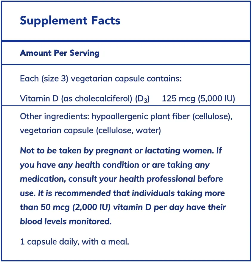 Vitamin D3 125mcg (5,000IU) for NCPak #30